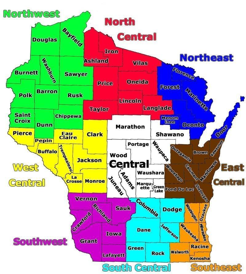 Dane County Snowmobile Trail Map Wisconsin Regional County Snowmobile Hotspot Map | Wisconsin